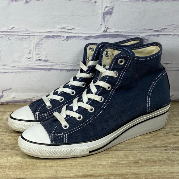 Converse Hi-Ness Wedge Sneakers Women's Size 8 Navy Blue CT All Star Shoes - Picture 1 of 9
